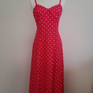 Vintage pink Polka dot maxi dress